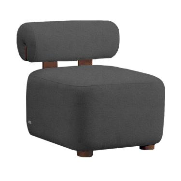 Imagem de Poltrona Livi para Consultório Bouclê Cinza - Vallisa Decor