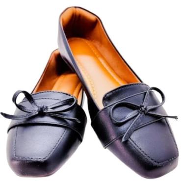 Imagem de Mocassim Clássico Feminino Casual Bico Quadrado - Palmilha Confort Gel (Preta, BR, Adulto, Numérico, M, 36)