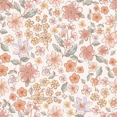 Imagem de Danmyho Papel de parede floral rosa vintage descasque e cole papel de parede autoadesivo para locatário para decoração de parede de quarto infantil 45 x 299 cm