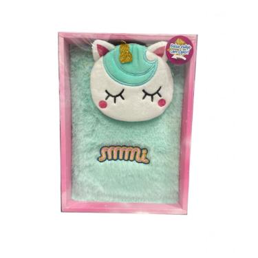 Imagem de Unicórnio Verde Caderno Pelúcia Com Estojo - Polibrinq scb