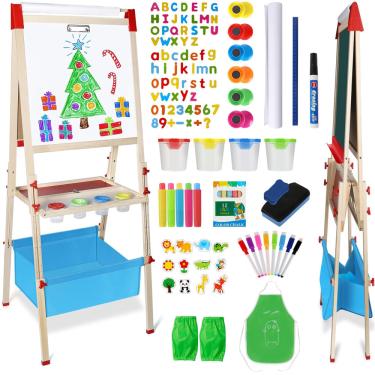 Imagem de Art Easel wostoo Dobrável para Crianças 2-8 Quadro Branco Magnético