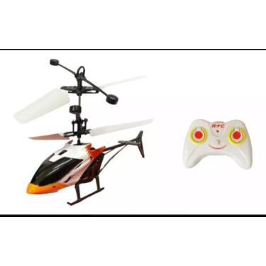 Imagem de Mini helicóptero com controle remoto sensor brinquedo voa