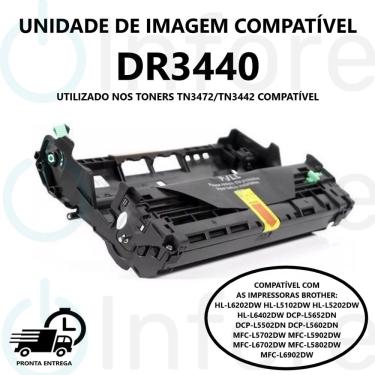 Imagem de Cartucho de Cilindro Dr3440 Dr Tn3472 Compatível c/ Impressora L6202dw L5102dw L5202dw L6402dw L5652dn L5502dn L5602dw