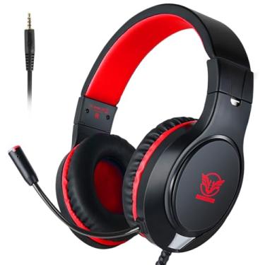 Imagem de Fone de ouvido para jogos H-10 para PS4, Xbox One, PC, PS5, Nintendo Switch, fone de ouvido com cancelamento de ruído estéreo com microfone para crianças e adultos, surround de graves, protetores