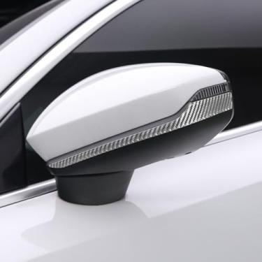 Imagem de BETTERHUMZ Adesivo de tiras anticolisão para espelho retrovisor de carro compatível com Audi A3 8Y S3 RS3 Sportback 2021-2025 Protetor de moldagem externo de fibra de carbono acessórios de ajuste de