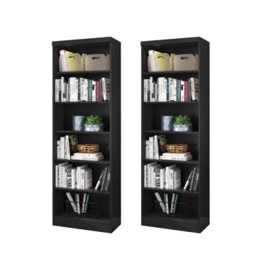 Imagem de Estante Para Livros Modular Biblioteca Preto - FeCOR - Qmovi