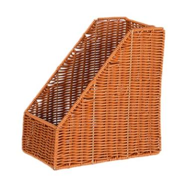 Imagem de Ioensy Deskshelf -theld bookend und woven jornalista titular livro de armazenamento de armazenamento Organizador de rack para casas de berçário de sala de, 15cmx25.5cmx27cm