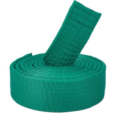 Imagem de CREATCABIN Cinto de Jiu Jitsu Verde Poliéster Cinto de Artes Marciais Judo Jiu-Jitsu TKD Aikido Uniforme Rank Cinto Longo Macio Universal Fit Cintos Taekwondo para Homens Mulheres Equipamento de