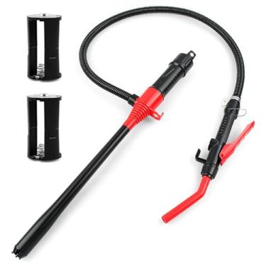 Imagem de Knoweasy Bomba de transferência alimentada por bateria, sifão elétrico portátil para gás, diesel, água, fluxo de 2,2 GPM, tubo de 40,6 cm serve para latas de 9 litros, extrator de fluido multiuso e