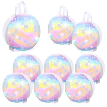 Imagem de Kolldenn 24 peças de sacos holográficos para presente de bola de discoteca, lembrancinha de festa de discoteca, sacos de presente iridescente, 70, 80, 90, artigos de festa de aniversário com alças