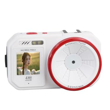 Imagem de Câmera Digital de 64MP, Câmera de Vídeo de Tela Colorida de 2,8 HD para Fotografia Automática, Zoom Digital 18x, Câmera Digital de Ponto e Tiro para Adolescentes para (Branco)