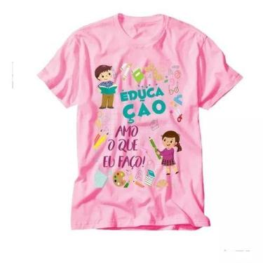 Imagem de Camiseta Professores Educação Pedagogia Escola Camisa Rosa - loja dink