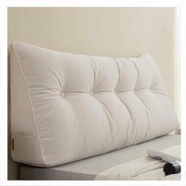 Imagem de LGEOELIAS Almofada de encosto de cama, almofada de cabeceira triangular, almofada de suporte de posicionamento do encosto, para hospitais, hotéis, sofás-cama, tatami, sofás, cadeiras de balanço