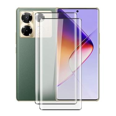 Imagem de YQINHHME Película protetora de vidro temperado Infinix Note 40 Pro 5G, [2 unidades] Película protetora de dureza 9H para Infinix Note 40 Pro 5G (6,7 polegadas), alta transparência, antiarranhões