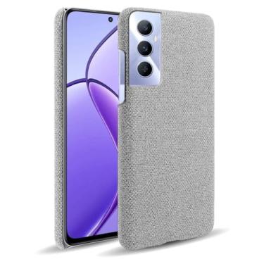 Imagem de Capa para OPPO Realme C65 4G,Capa desenhada em lona,Case Protetora Ultrafina com Empunhadura Macia,Design em Tecido Antichoque e Antiarranhões-Light gray