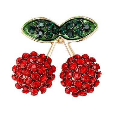 Imagem de Broche de Romã e Melancia com Strass - Presente para Festa, Vermelho28