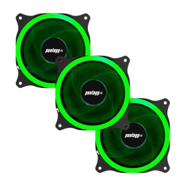 Imagem de Kit 3 Cooler Fan HQ Reinforced 15 Leds Para Gabinete 120mm - Pontogg