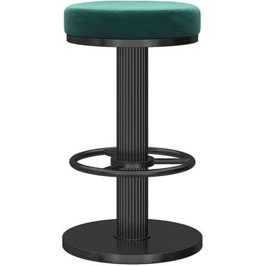 Imagem de Banqueta De Bar Sem Encosto Cadeira De Jantar Rotativa 360°, Ajustável 25.6-31.5 In Banqueta De Bar De Recepção, Assento De Veludo & Base Redonda De Apoio Para Os Pés De Metal, Pink