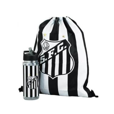 Imagem de Kit Santos FC Garrafa 450ml Mochila Saco Oficial  Presente Infantil ou