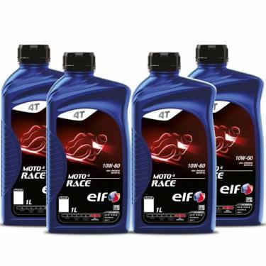 Imagem de Kit 4x Óleo Sintético 10w-60 Elf Moto 4 Race Sintético