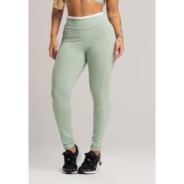 Imagem de Calça Legging Cós de Vira Cintura Alta Feminina Poliamida Mvb Modas-Feminino