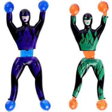 Imagem de 02 Bonecos Furia Ninja Hero Squad Gruda Desce Parede Vidro - Ark Toys
