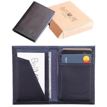 Imagem de Carteira Masculina Mini Couro Legítimo Marca BELLVOLPE, Preto