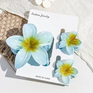 Imagem de Kits 3 Peças Grampos Piranha De Cabelo Flor De Feriado De Praia Barret