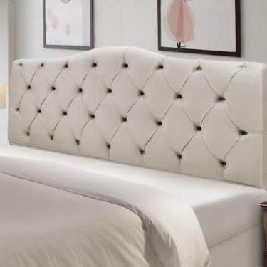 Imagem de Cabeceira de Cama Box Madeira Estofada King Size Veneza (Bege)