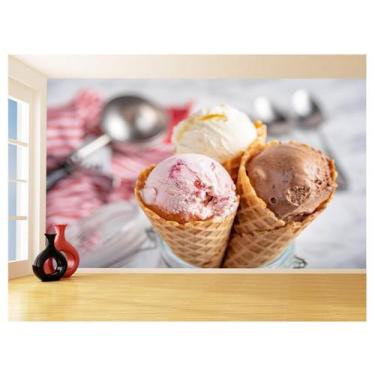 Imagem de Papel De Parede 3D Alimentos Sorvete Verão Massa 3,5M Al393 - Você Dec