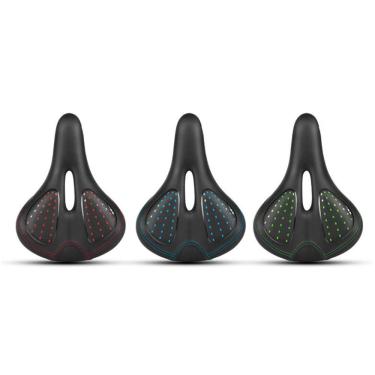 Imagem de Selim De Bicicleta à Prova D'água Selim De Bicicleta Selim De Bicicleta Adequado Para Mulheres E Homens Confortável Macio Largo, Blue, One Size