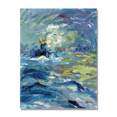 Imagem de NHLDZYH Impressões de Emil Nolde, (pequeno vaporizador), reproduções de pinturas famosas, imagem de arte abstrata para sala de estar quarto decoração de casa. Tela de 80 x 105 cm - 31,5 x 41,3 pol