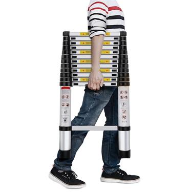 Imagem de Escada Telescópica, Alumínio, Extensão De 8m/7m/6,2m/5m/4m/3,8m/2m/1m, Capacidade De Carga De 150kg, Portátil, Silver Or Aluminum, 8m/26 ft