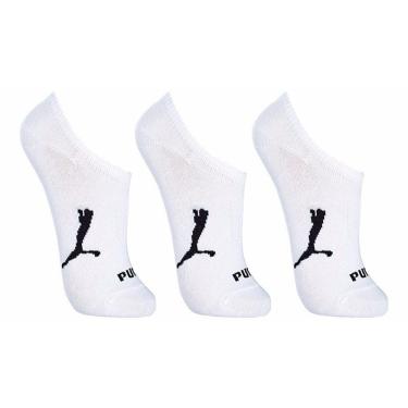 Imagem de Kit 3 Meias Puma Invisível Tamanho 39-43 Branco