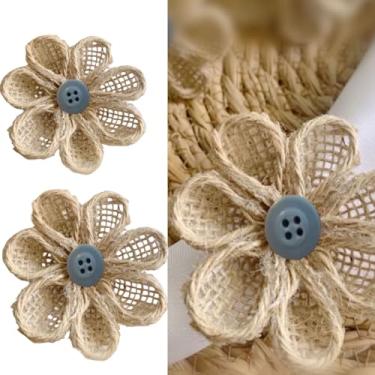 Imagem de Porta Guardanapo Rústico Azul para Mesa Posta, Conjunto com 6 Peças