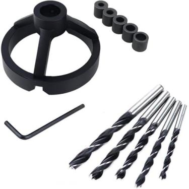 Imagem de Kit De Jig De Cavilha, Localizador De Furos Reto Para Carpintaria De Liga De Alumínio, Guia De Broca Vertical Para Carpintaria, Localizador De Perfuração Para Borda De Tábua De, 14 Pcs