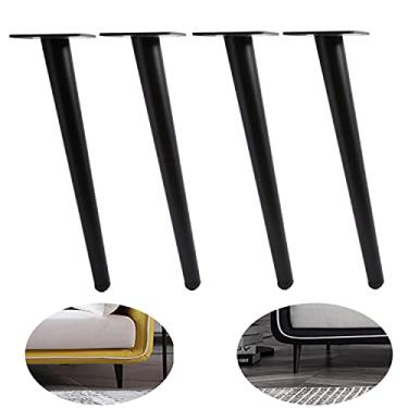Imagem de ALXEH Perna oblíqua para móveis de 25 cm, pernas de mesa de centro de metal afuniladas...
