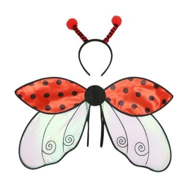 Imagem de UGPLM Fantasia infantil de asa com faixa na cabeça, fantasia de animal de Halloween para apresentação, Vermelho