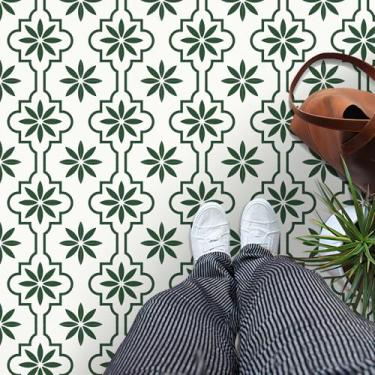 Imagem de MORCART 20 peças de azulejos de vinil de 20,3 x 20,3 cm, à prova d'água, piso DIY para banheiro, cozinha, lareira, casa de animais de estimação, escadas, quartos, parede FT1687-20