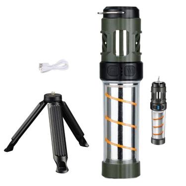 Imagem de Lampada Repelente Afasta Inseto Mosquito Lanterna LED Tripe Bateria Recarregavel USB Ar Livre Acampamento Pesca