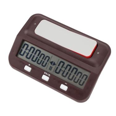 Imagem de Relógio de xadrez, cronômetro digital de xadrez, bônus básico, tempo positivo, indicador de capacidade da bateria para jogos de tabuleiro (vinho vermelho)