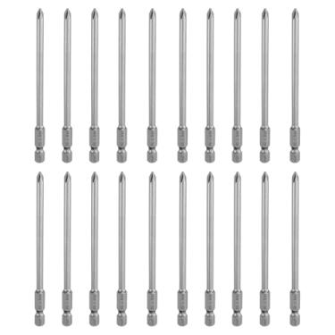Imagem de HARFINGTON 20 peças de chave de fenda Phillips número 1 PH1 1/10.2 cm haste sextavada 4,3" (110 mm) de comprimento magnético S2 aço grau industrial broca elétrica cabeça cruzada brocas elétricas 0,18