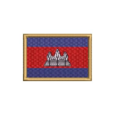 Imagem de BP0205-011 Bandeira Camboja Patch Bordado 5,7×3,8cm (D- Arquivo Matriz para bordar.)