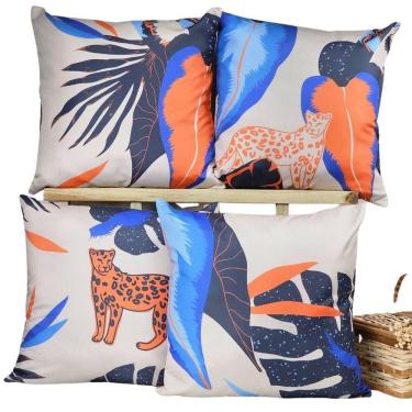 Imagem de Kit 4 Capas De Almofadas Decorativa Tropical Xamã