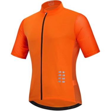 Imagem de Camisa De Ciclismo Masculina Camisa De Ciclismo Mtb De Estrada De Verão Manga Curta Tops De Ciclismo Respirável Reflexivo De Alta Visibilidade Roupas De Ciclismo Leve Ao Ar Livre, Blue, Aldult~XL