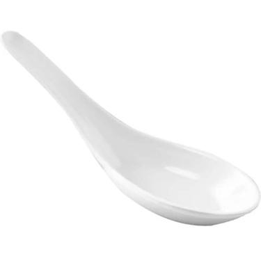 Imagem de 24 Colheres Japonesas Melamina Branca Couvert Oriental Lámen Sopa Haus Concept