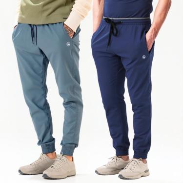 Imagem de Kit 2 Calça Jogger Skinny Tecido Tactel com Elastano Esporte Casual-Masculino