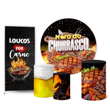 Imagem de Trio Capas Cilindro + Painel Redondo Sublimado + Lateral Churrasco (K2CHO0004)