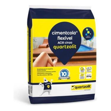 Imagem de Argamassa Cimentcola Ac3 20kg Cinza Flexível Quartzolit