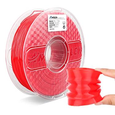 Imagem de AMOLEN Filamento de Impressora 3D Tpu 1,75 Mm, Filamento de Impressão 3D Macio e Flexível Suporta Alta Velocidade, Carretel de 1 Kg (2,2 Libras), Vermelho